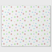 色付きドット模様ギフトラッピング紙 ラッピングペーパー (フラット)