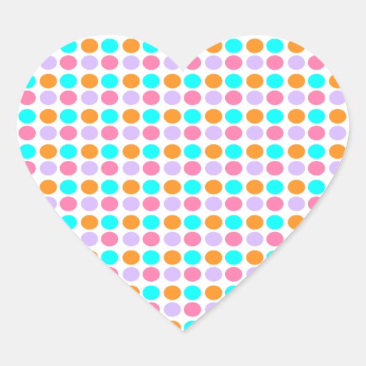 色付きドット ハートシール (正面)