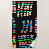 色付きドット ビーチタオル (正面)