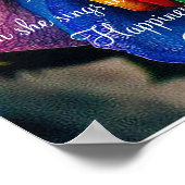 色付きバラと詩 ポスター (角)