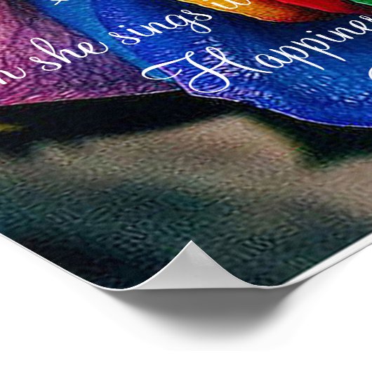 色付きバラと詩 ポスター (角)