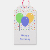 色付きバルーン誕生日 ギフトタグ (正面)