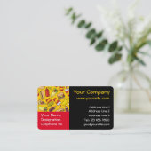 色付きファーストフードのアイコンのパターン水平 名刺 (スタンド正面)