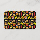 色付きファーストフードのアイコンのパターン水平 名刺 (裏面)