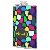 色付きフラットストーンモザイクI +あなたのアイディア フラスク (左)