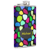 色付きフラットストーンモザイクI +あなたのアイディア フラスク (右)