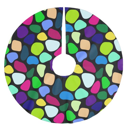 色付きフラットストーンモザイクI +あなたのアイディア ブラッシュドポリエステルツリースカート (正面)