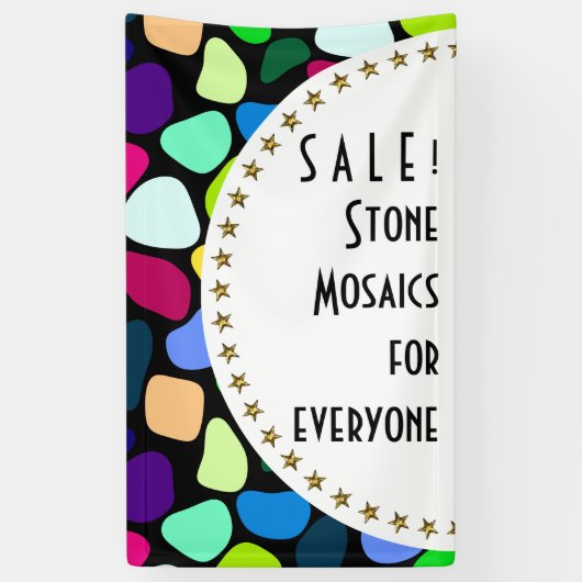 色付きフラットストーンモザイクI +あなたのアイディア 横断幕 (縦)