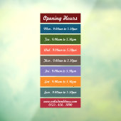 色付きブロックスタイルの営業時間 ウィンドウサイン (シート3)