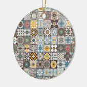 色付きモロッコタイル セラミックオーナメント (左)