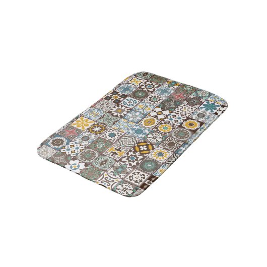 色付きモロッコタイル バスマット (アングル)