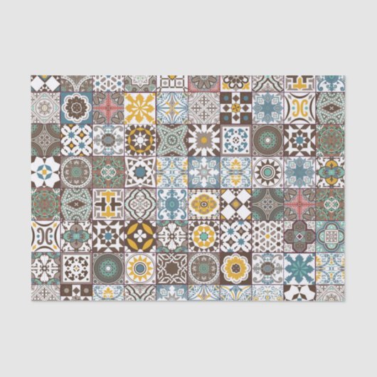 色付きモロッコタイル 薄葉紙 (正面)