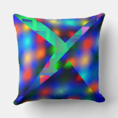 色付きラぼやけイト、抽象芸術で覆われた クッション (裏面)