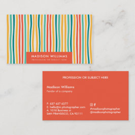 色付きラインスタイリッシュトレンディーモダンビジネスバス 名刺