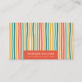 色付きラインスタイリッシュトレンディーモダンビジネスバス 名刺 (正面)