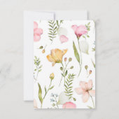 色付きワイルドフラワーフローラベビーシャワーありがとう サンキューカード (裏面)