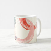 色付き円ブラシテクスチャパターン コーヒーマグカップ (正面右)