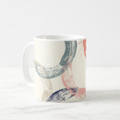 色付き円ブラシテクスチャパターン コーヒーマグカップ (正面左)