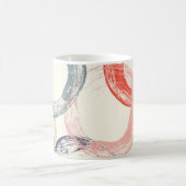 色付き円ブラシテクスチャパターン コーヒーマグカップ (中央)