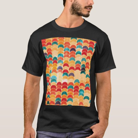色付き円:シームレグランジームパターン。 Tシャツ (正面)