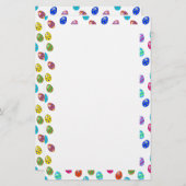 色付き卵イースター 便箋 (正面/裏面)