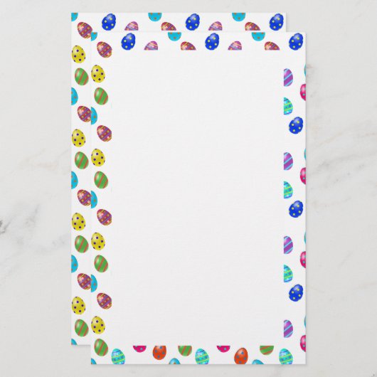 色付き卵イースター 便箋 (正面/裏面)