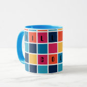 色付き四角クロスワード マグカップ (正面左)