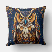 色付き幾何鮮やかフクロウ クッション (裏面)