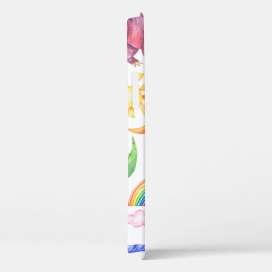 色付き恐竜の雨を描いたシームレスな模様 Case-Mate iPhoneケース (裏面 / 右)