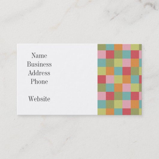 色付き数々のタイルキルト正方形プレカラフルード 名刺 (正面)