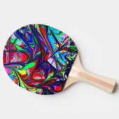 色付き数々の抽象芸術 卓球ラケット (横)