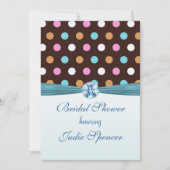-色付き数々の水玉模様ブライダルシャワーの招待 招待状 (正面)