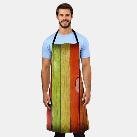 色付き木目テクスチャ、3Dイラストレーション3d、アブストラック エプロン (着用した状態)