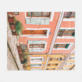 色付き構造数々の撮影建物 フリースブランケット (正面(横))