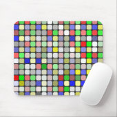色付き正方形の背景パターン マウスパッド (マウス)