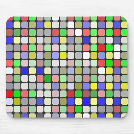 色付き正方形の背景パターン マウスパッド (正面)