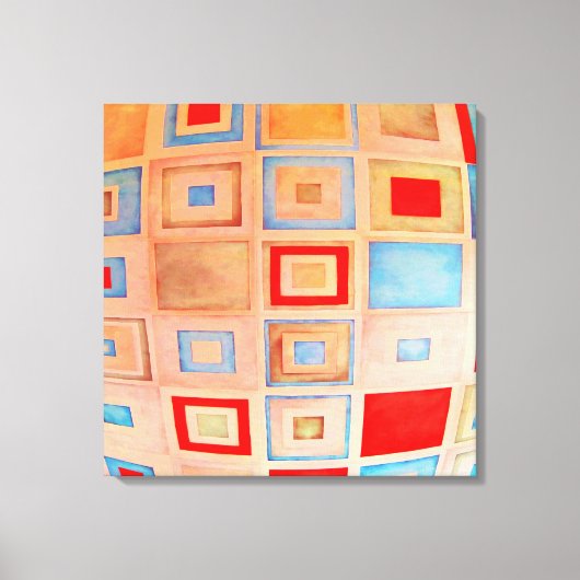 色付き正方形 キャンバスプリント (正面)