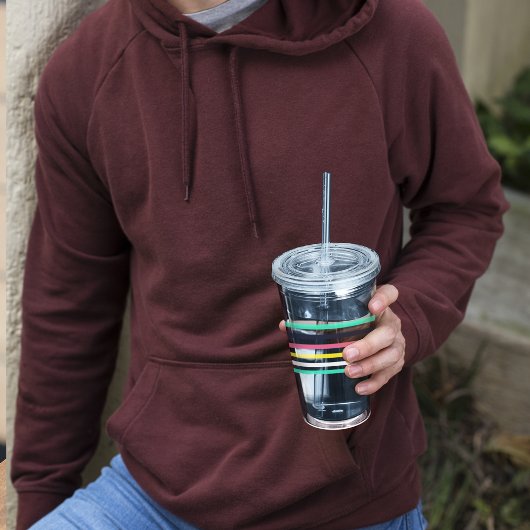 色付き水平ストライプ色 アクリルタンブラー