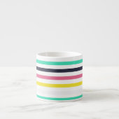 色付き水平ストライプ色 エスプレッソカップ (正面)