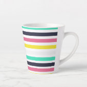 色付き水平ストライプ色 カフェラテマグ (右)