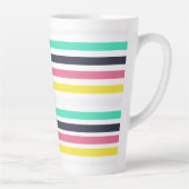 色付き水平ストライプ色 カフェラテマグ (右)