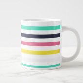 色付き水平ストライプ色 ジャンボコーヒーマグカップ (右)