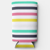 色付き水平ストライプ色 スリム缶クーラー (正面)