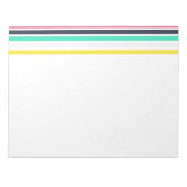 色付き水平ストライプ色 ノートパッド (正面)