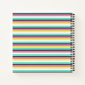 色付き水平ストライプ色 ノートブック (裏面)