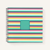 色付き水平ストライプ色 ノートブック (正面)