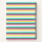 色付き水平ストライプ色 ノートブック (裏面)