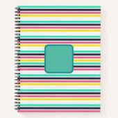 色付き水平ストライプ色 ノートブック (正面)