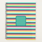 色付き水平ストライプ色 プランナー手帳 (正面)