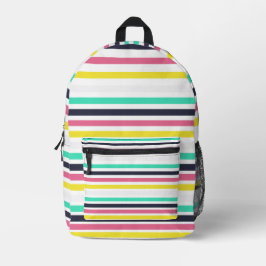 色付き水平ストライプ色 プリントバックパック